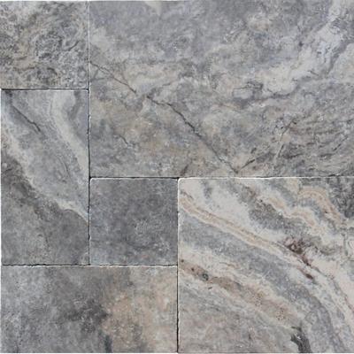 Silver Travertine 3cm Paver French Pattern