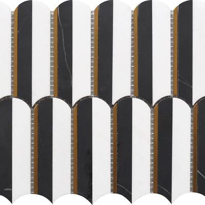 Rialto Oval Nero Marquina & Tassos 10x11 Mosaic
