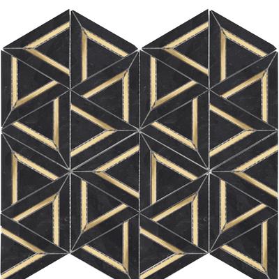 Rialto Nero Marquina Metal GEO 12x14 Mosaic