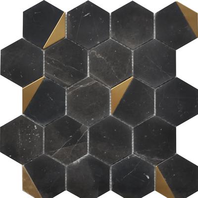 Rialto Nero Marquina Hexagon 12x13 Mosaic