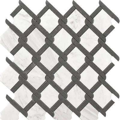 Rialto Medallion BW Marble Mosaic 12x12