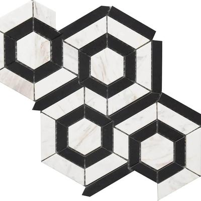 Rialto BW Hexagon Marble MOS 9x12