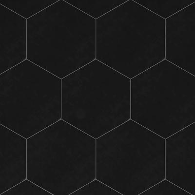 Riviera Solid Black 8x9 Hexagon