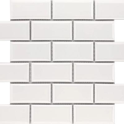Mood Mosaics Prime BG White Ice 2x4 Bev. Brick