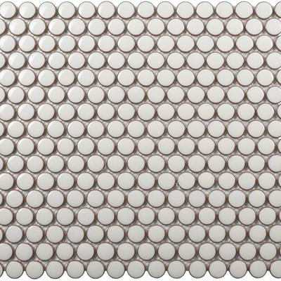 Mood Mosaics Prime BG Pearl White Penny Round 12x12