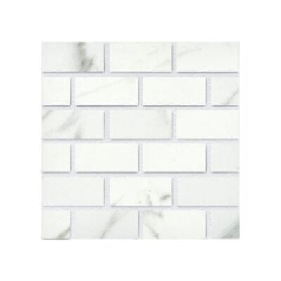 Aquabella Stone Age Calacatta 1x2 Porcelain Mosaic 12"x12" Pool Tile