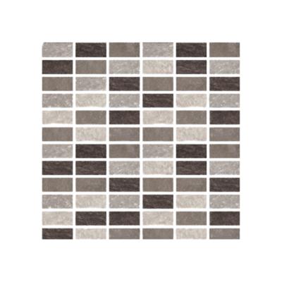 Aquabella Stone Age Straight 1x2 Porcelain Mosaic 12"x12" Pool Tile