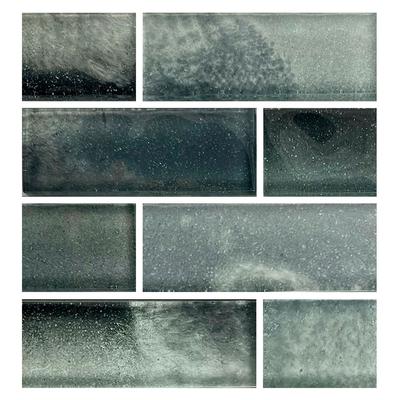 Aquabella Starlight Cosmo 1.5x4 Glass Mosaic 12"x12" Pool Tile