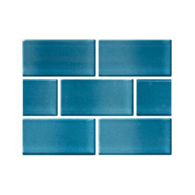 Aquabella Riviera Aqua Savona 2x4 Glass Mosaic 12"x12" Pool Tile (RV-2424)