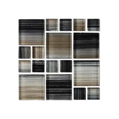 Aquabella Monet Stormy Block Random Glass Mosaic 12"x12" Pool Tile (MS-885)