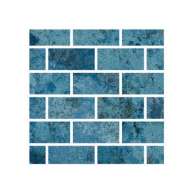 Aquabella Lakes Tahoe 1x2 Porcelain Mosaic 12"x12" Pool Tile