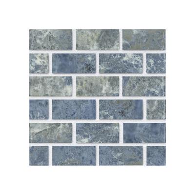 Aquabella Gemstones Turquoise 1x2 Porcelain Mosaic 12"x12" Pool Tile