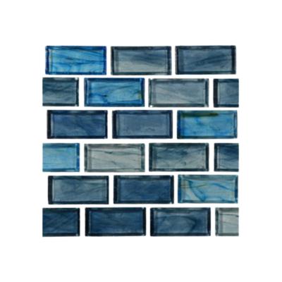 Aquabella Fjord Misty 1x2 Glass Mosaic 12"x12" Pool Tile (FJ-1299)
