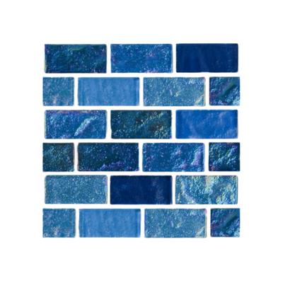 Aquabella Aurora Borealis Mystic 1x2 Glass Mosaic 12"x12" Pool Tile (AB-1212)