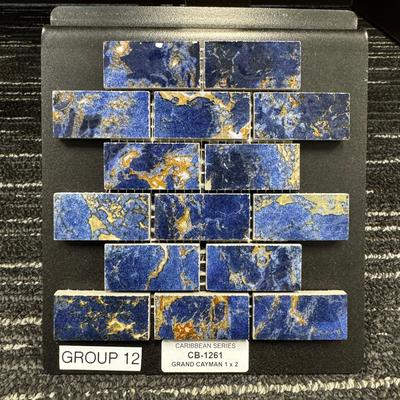 Aquabella Caribbean Grand Cayman 1x2 Porcelain Mosaic 12"x12" Pool Tile (CB-1261)