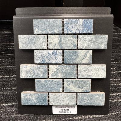 Aquabella Italian Slate Firenze 1x2 Porcelain Mosaic 12"x12" Pool Tile (IS-1238)