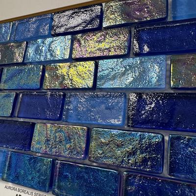 Aquabella Aurora Borealis Crystal 1x2 Glass Mosaic 12"x12" Pool Tile (AB-1210) - Hover