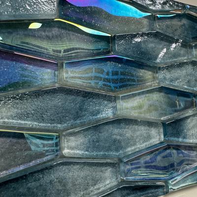 Aquabella Aloha Maui Border Hex Glass Mosaic 12"x12" Pool Tile - Hover