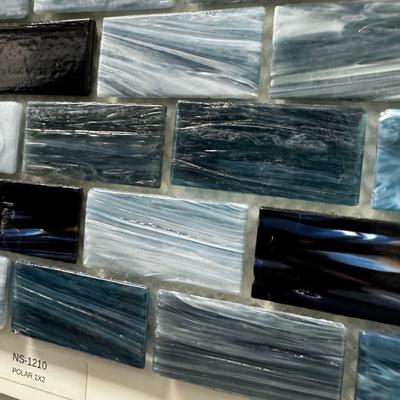 Aquabella North Seas Polar 1x2 Glass Mosaic 12"x12" Pool Tile (NS-1210)