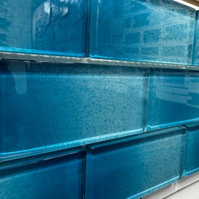 Aquabella Riviera Aqua Savona 2x4 Glass Mosaic 12"x12" Pool Tile (RV-2424) - Hover
