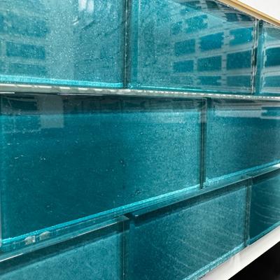 Aquabella Riviera Aqua Levanto 2x4 Glass Mosaic 12"x12" Pool Tile (RV-2433) - Hover