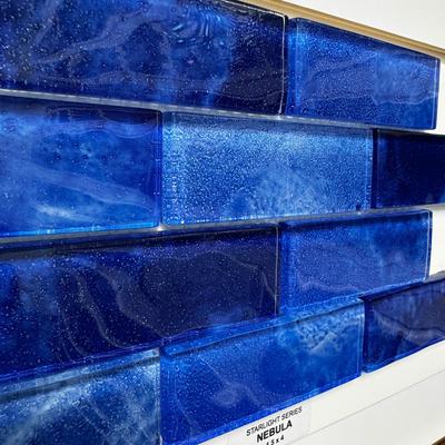 Aquabella Starlight Nebula 1.5x4 Glass Mosaic 12"x12" Pool Tile - Hover