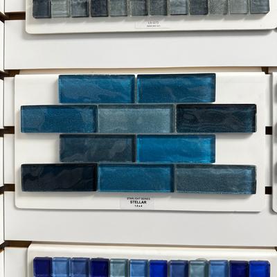 Aquabella Starlight Stellar 1.5x4 Glass Mosaic 12"x12" Pool Tile - Hover