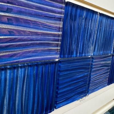 Aquabella Tidal Wave Rip Curl 3x3 Glass Mosaic 12"x12" Pool Tile (TW-3390) - Hover