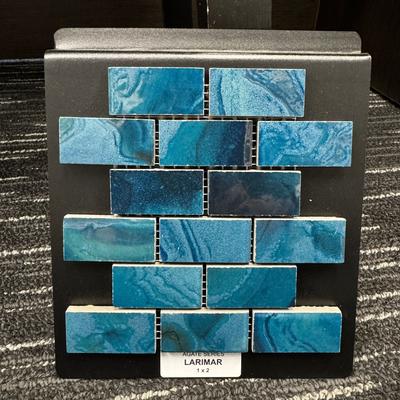 Aquabella Agate Larimar 1x2 Porcelain Mosaic 12"x12" Pool Tile - Hover