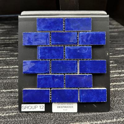 Aquabella Atlantic Deepwater 1x2 Porcelain Mosaic 12"x12" Pool Tile - Hover