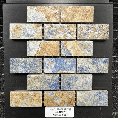 Aquabella Italian Slate Naples 1x2 Porcelain Mosaic 12"x12" Pool Tile (IS-1237) - Hover