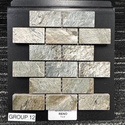 Aquabella Nevada Reno 1x2 Porcelain Mosaic 12"x12" Pool Tile - Hover