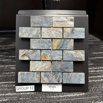 Aquabella Nevada Vegas 1x2 Porcelain Mosaic 12"x12" Pool Tile - Hover