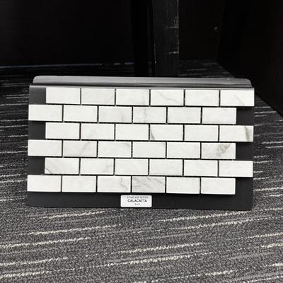 Aquabella Stone Age Calacatta 1x2 Porcelain Mosaic 12"x12" Pool Tile - Hover