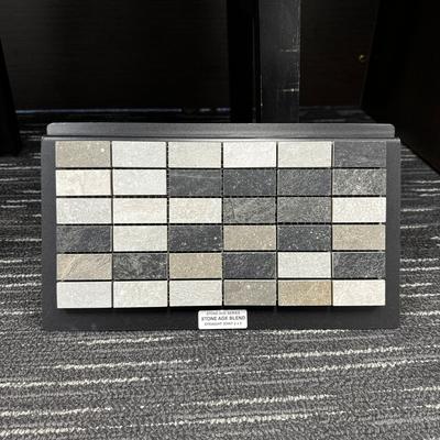 Aquabella Stone Age Straight 1x2 Porcelain Mosaic 12"x12" Pool Tile - Hover