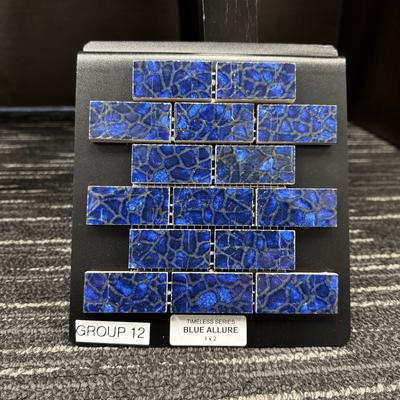 Aquabella Timeless Blue Allure 1x2 Porcelain Mosaic 12"x12" Pool Tile - Hover