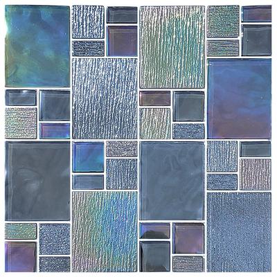 Avalon Gray Mixed Glass Mosaic 12"x12" Pool Tile