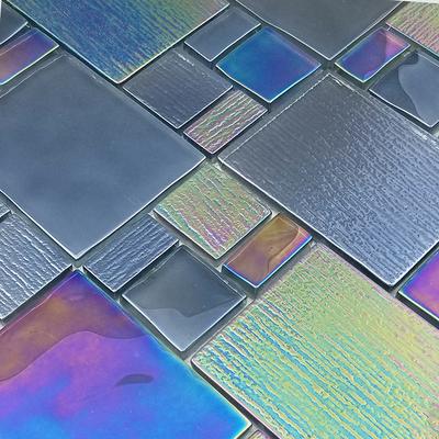 Avalon Gray Mixed Glass Mosaic 12"x12" Pool Tile - Hover