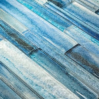 Coastal Sands Tidal Blue Mixed Glass Mosaic 12"x12" Pool Tile - Hover