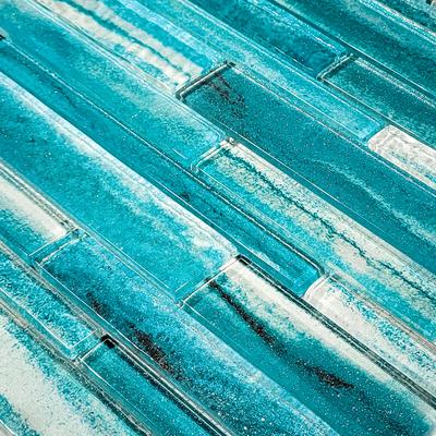 Coastal Sands Aquamarine Mixed Glass Mosaic 12"x12" Pool Tile - Hover