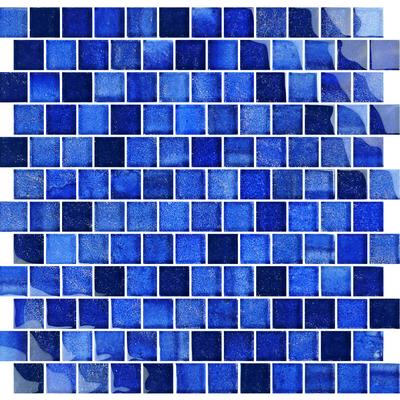 Crystal Waters Deep Sea 1x1 Glass Mosaic 12"x12" Pool Tile