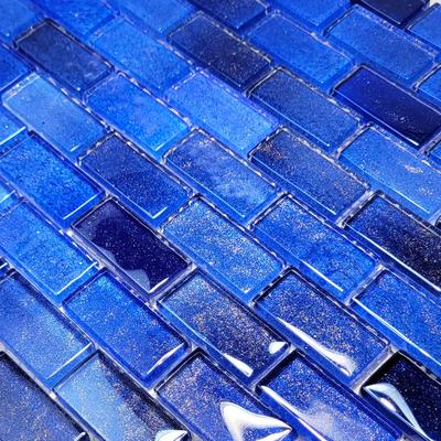 Crystal Waters Deep Sea 1x2 Glass Mosaic 12"x12" Pool Tile - Hover