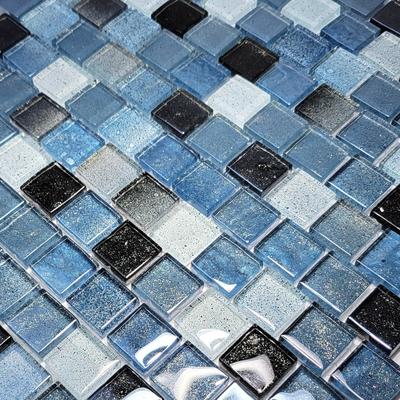Crystal Waters Lagoon 1x1 Glass Mosaic 12"x12" Pool Tile - Hover