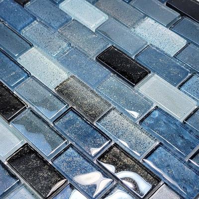 Crystal Waters Lagoon 1x2 Glass Mosaic 12"x12" Pool Tile - Hover