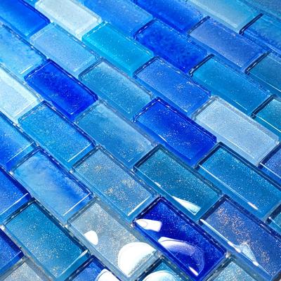 Crystal Waters Surf 1x2 Glass Mosaic 12"x12" Pool Tile - Hover