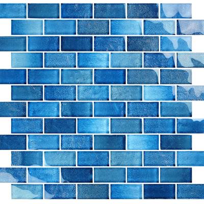 Crystal Waters Gulf Stream 1x2 Glass Mosaic 12"x12" Pool Tile