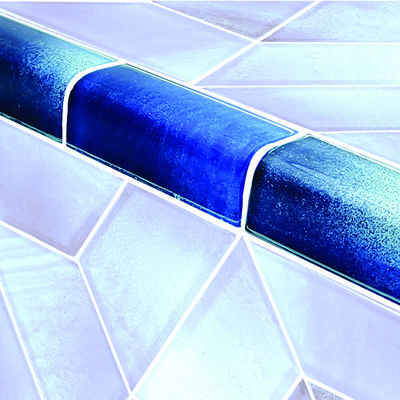 Dimension Trim Cirrus Blue Glass Bullnose Pool Tile (Covering 1 Linear Foot)