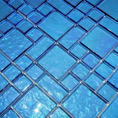 Galaxy Blue Mixed Glass Mosaic 12"x12" Pool Tile - Hover