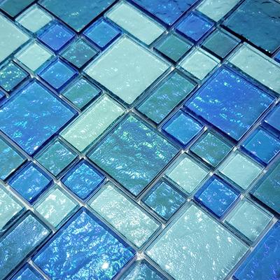 Galaxy Blue Blend Mixed Glass Mosaic 12"x12" Pool Tile - Hover
