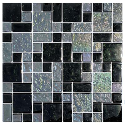 Galaxy Slate Blend Mixed Glass Mosaic 12"x12" Pool Tile
